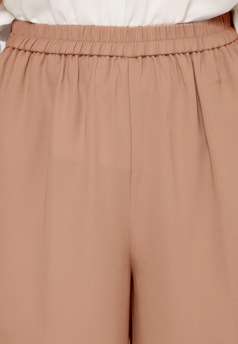 Amalia Wide Leg Pants Culotte | Brown