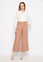 Amalia Wide Leg Pants Culotte | Brown