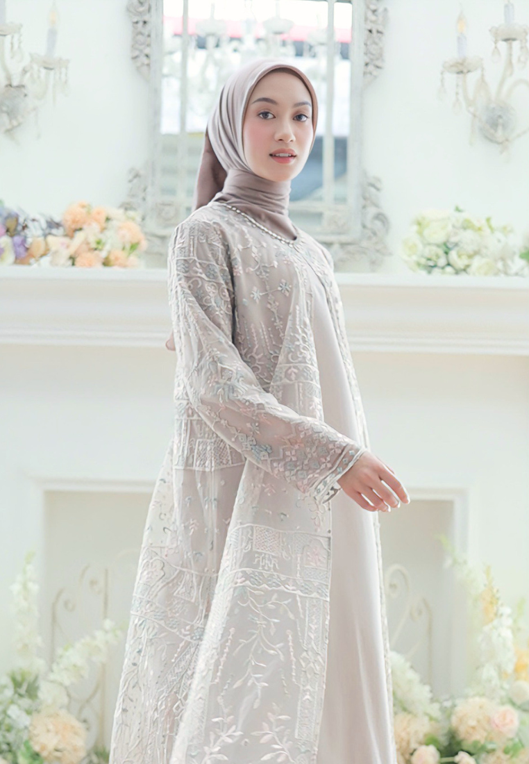 Safiya Muslim Long Dress Broakat | Cream