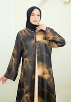 Azalea Mosleem Long Dress Abtrack Motif With Payet | Black