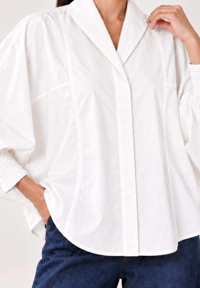 Alora Batwing Blouse | White