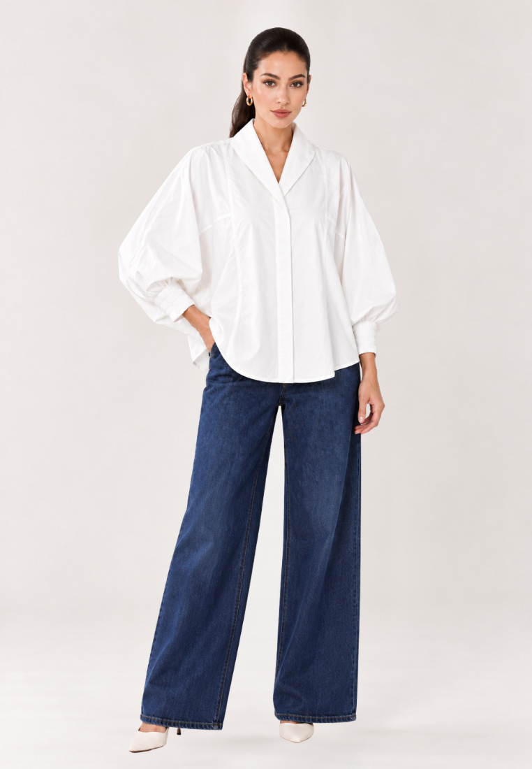 Alora Batwing Blouse | White