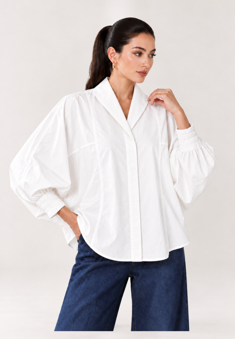 Alora Batwing Blouse | White