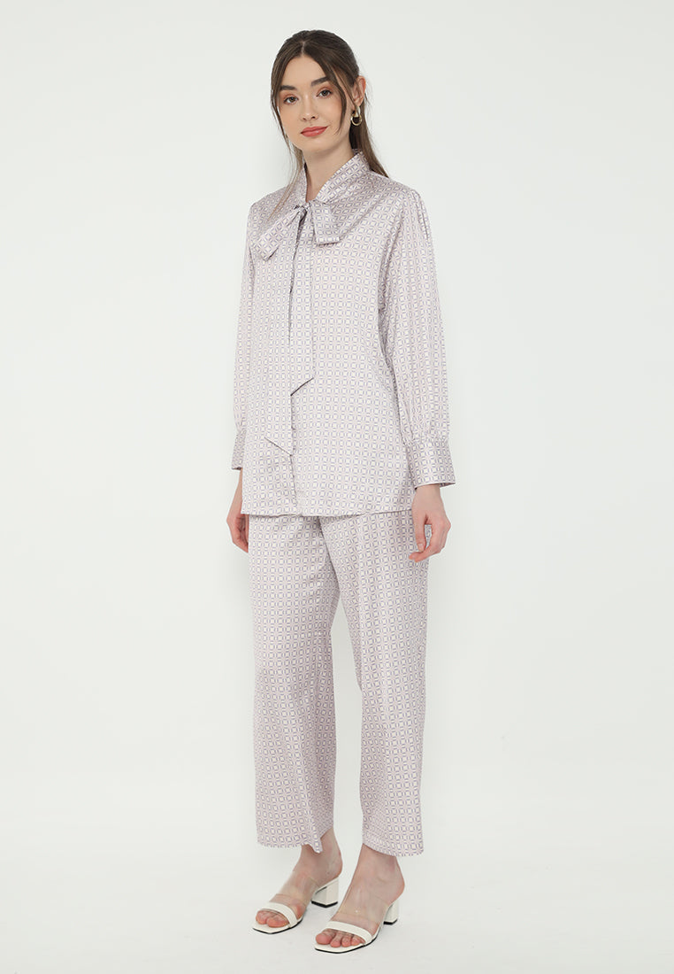 Lera Blouse With Tape Detail Korean Look | Purple