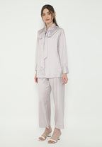 Lera Blouse With Tape Detail Korean Look | Purple