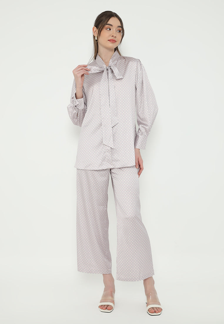 Lera Blouse With Tape Detail Korean Look | Purple