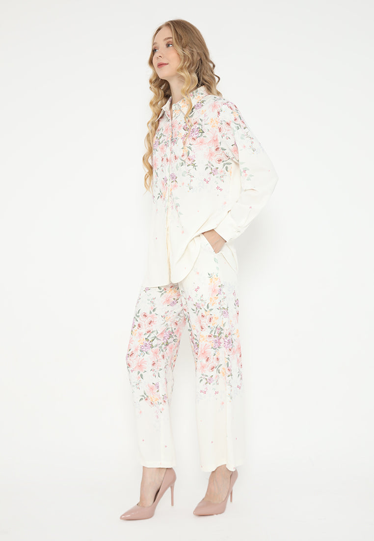 Jardin Floral Cullote In Cream By Brilliant Girl