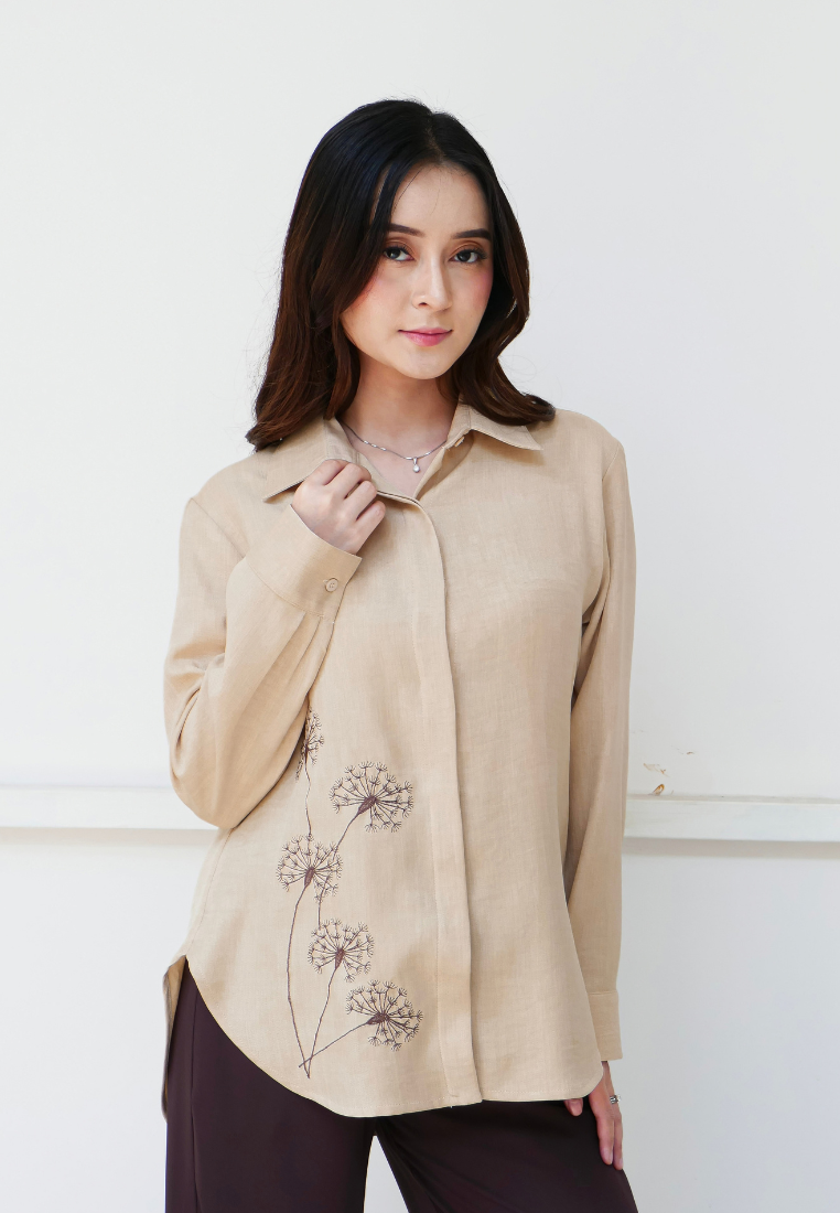 Dandelia Embroidery Shirt | Cream