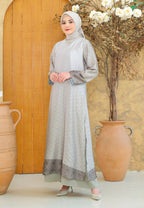 Dahlia with Detailed Sequins Muslim Long Dress | Olive Green