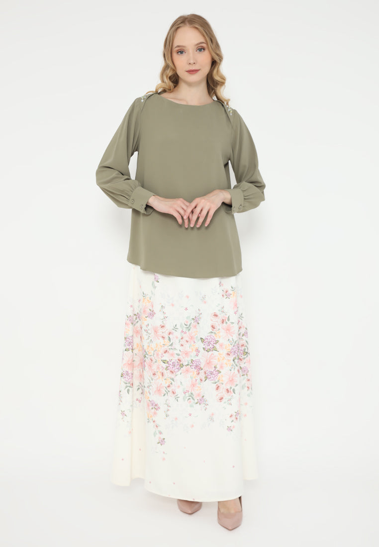 Jardin Blouse With Pearl | Green