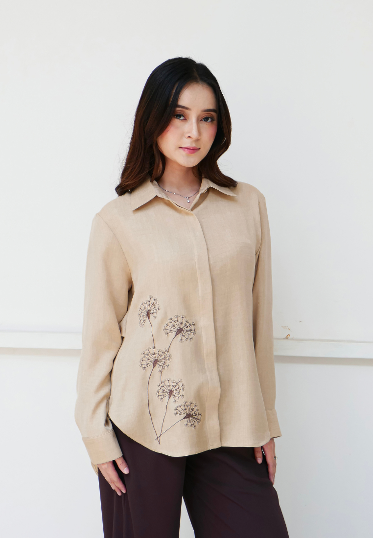 Dandelia Embroidery Shirt | Cream
