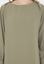 Jardin Blouse With Pearl | Green