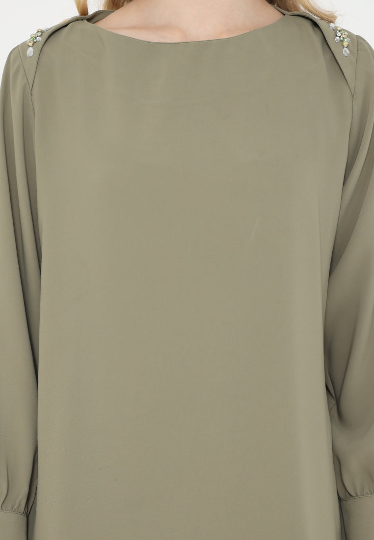 Jardin Blouse With Pearl | Green