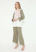 Jardin Floral Blouse With Rubber Sleeve | Cream