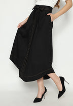 Skora Plain Skirt With Belt Adjustable | Black