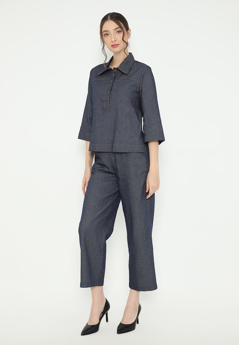 Velia Tops Denim | Navy