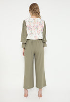 Jardin Floral Blouse With Rubber Sleeve | Cream