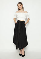 Skora Plain Skirt With Belt Adjustable | Black