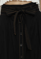 Skora Plain Skirt With Belt Adjustable | Black