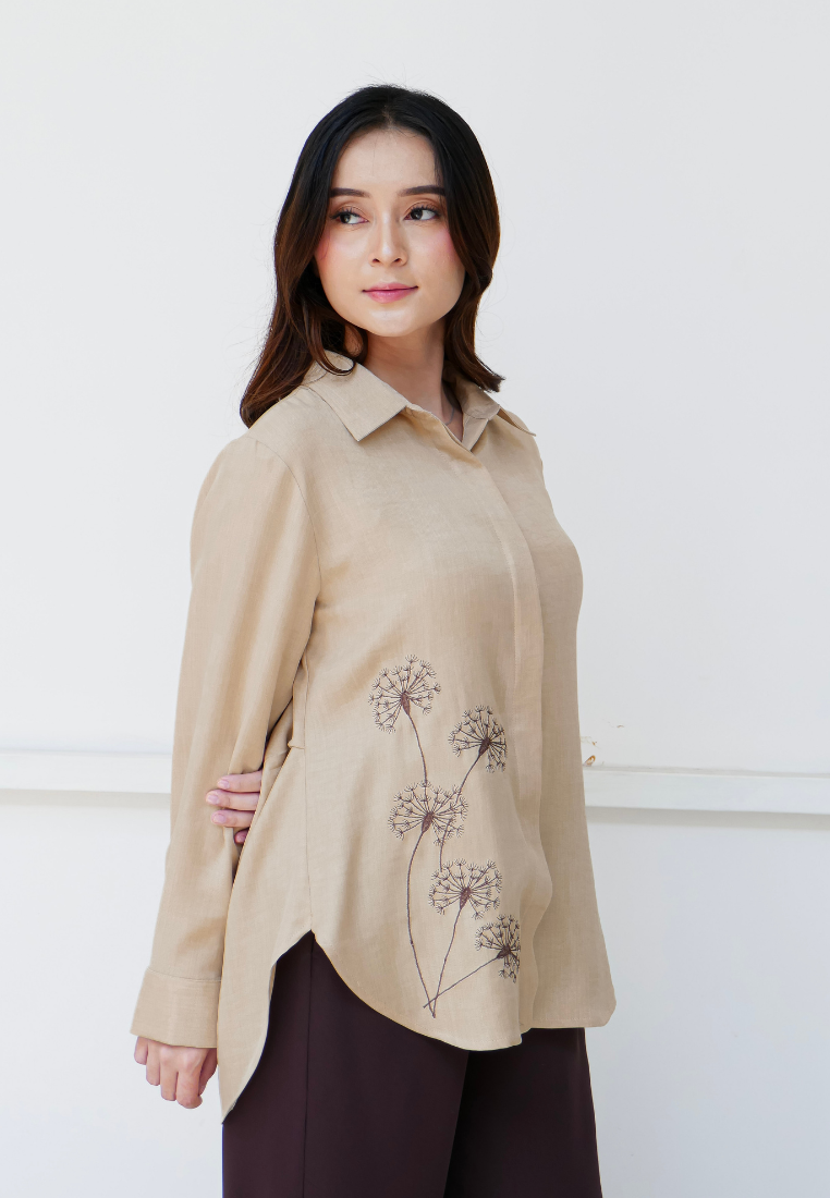 Dandelia Embroidery Shirt | Cream