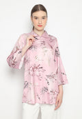 Larissa Woman Tops Floral Armany Silk | Pink