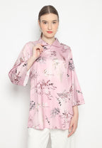 Larissa Woman Tops Floral Armany Silk | Pink