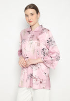 Larissa Woman Tops Floral Armany Silk | Pink