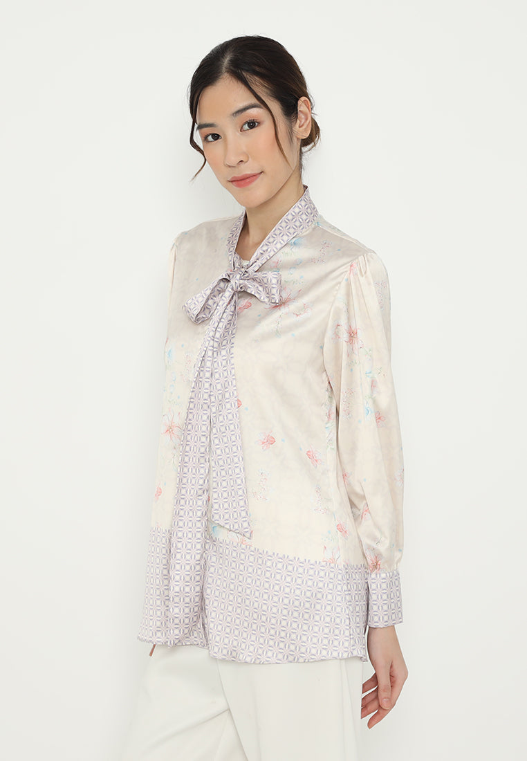 Monogram Tops With Tape Detail Korean Look | Cream