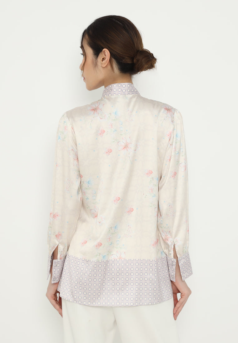 Monogram Tops With Tape Detail Korean Look | Cream