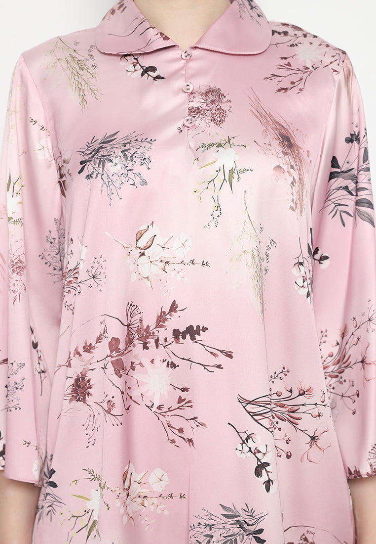 Larissa Woman Tops Floral Armany Silk | Pink