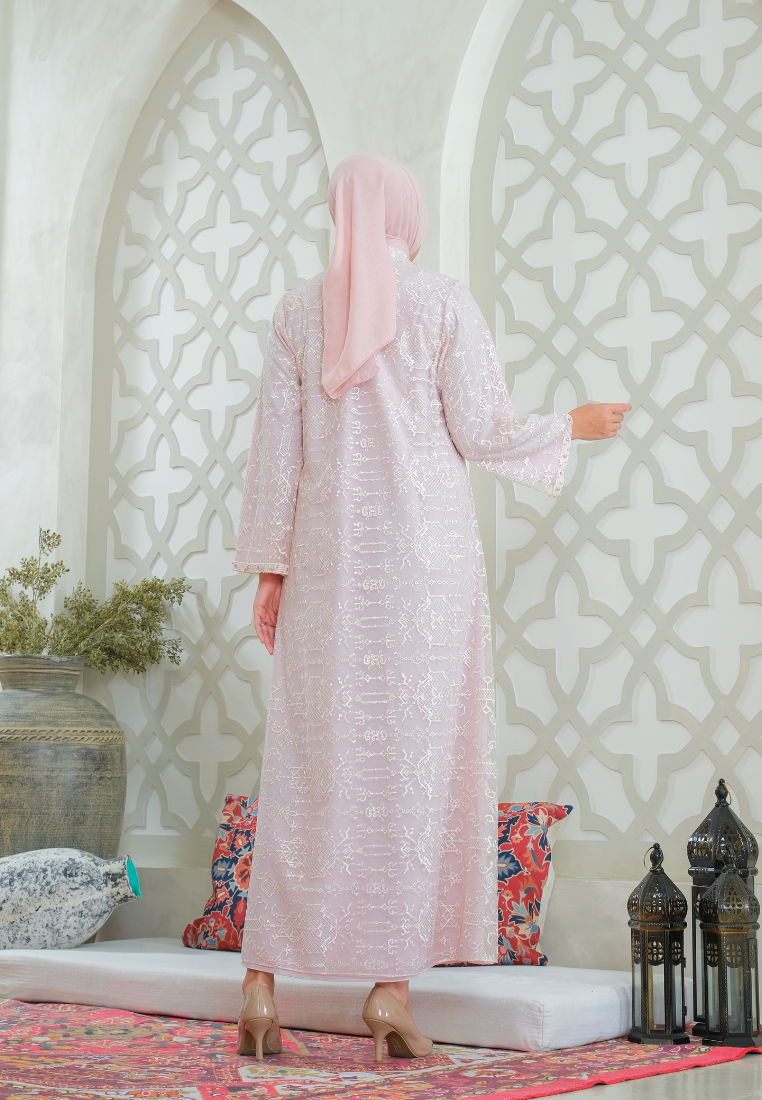 Seza Muslim Long Dres Broakat | Pink