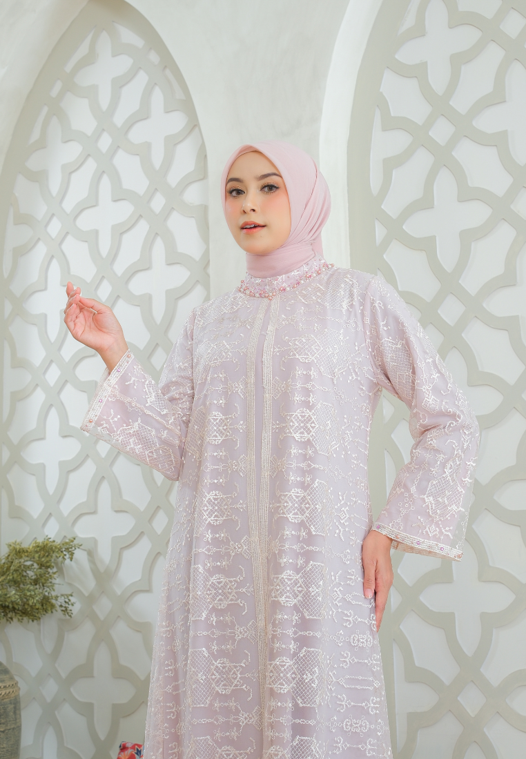 Seza Muslim Long Dres Broakat | Pink