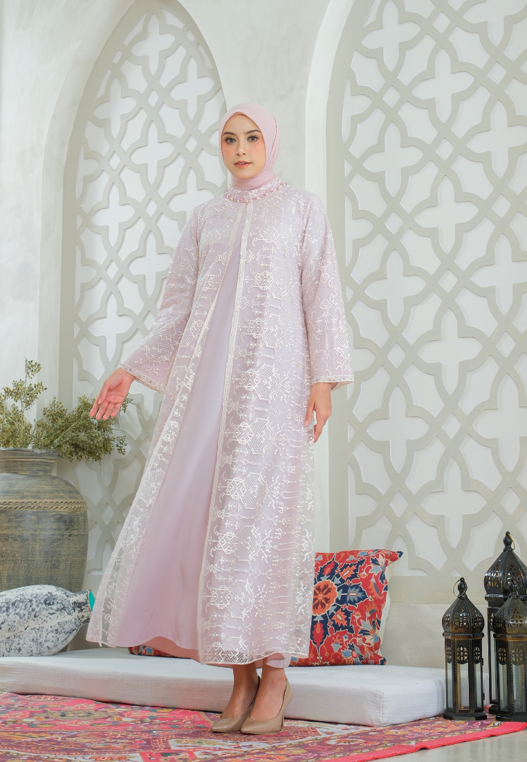 Seza Muslim Long Dres Broakat | Pink