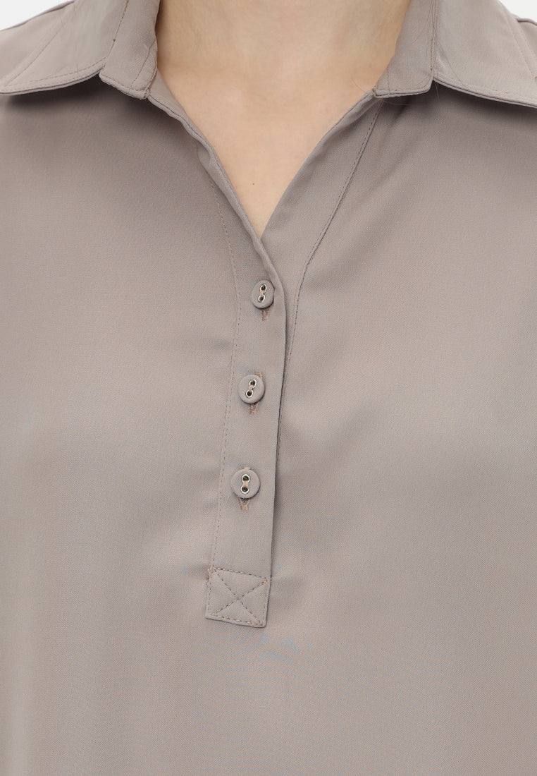 Clementine V Neck Blouse | Brown