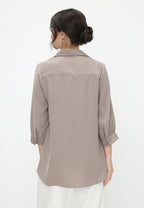 Clementine V Neck Blouse | Brown