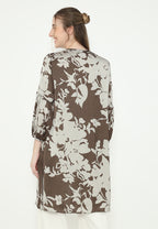 Aurette Outerwear Satin With Puff Sleeve | Brown