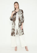 Aurette Outerwear Satin With Puff Sleeve | Brown