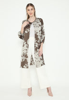 Aurette Outerwear Satin With Puff Sleeve | Brown
