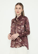 Yasmin Floral Armani Silk | Burgundy