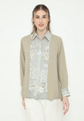 Letisia Plain Tops With Combination | Green