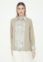 Letisia Plain Tops With Combination | Green