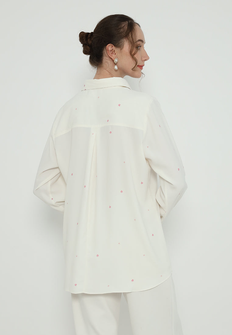 Jardin Floral Long Sleeve Tops With Long Sleeve | Cream