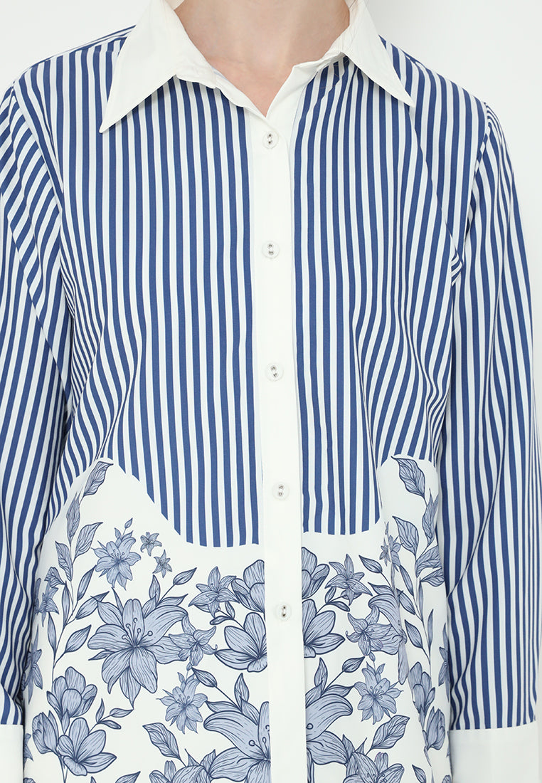 Nimas Tops With Floral Combination | Blue
