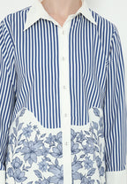 Nimas Tops With Floral Combination | Blue