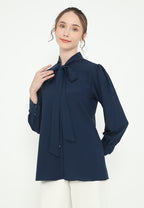 Nelly Bowtie Neck Tops | Navy