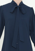 Nelly Bowtie Neck Tops | Navy