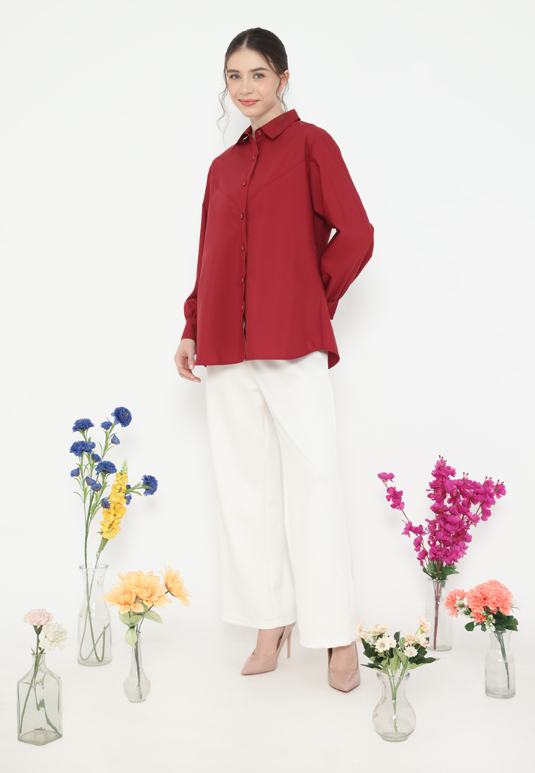 Elis Casual Shirt outfit for national day event | Red