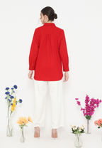 Lily Tops With Embroidery | Red