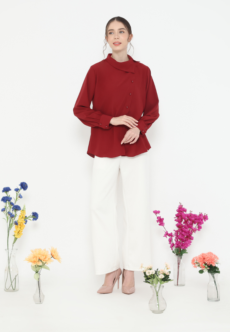 Sora Tops Asymetrical | Maroon