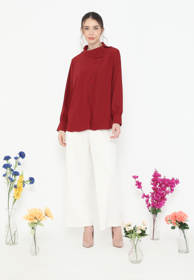 Sora Tops Asymetrical | Maroon